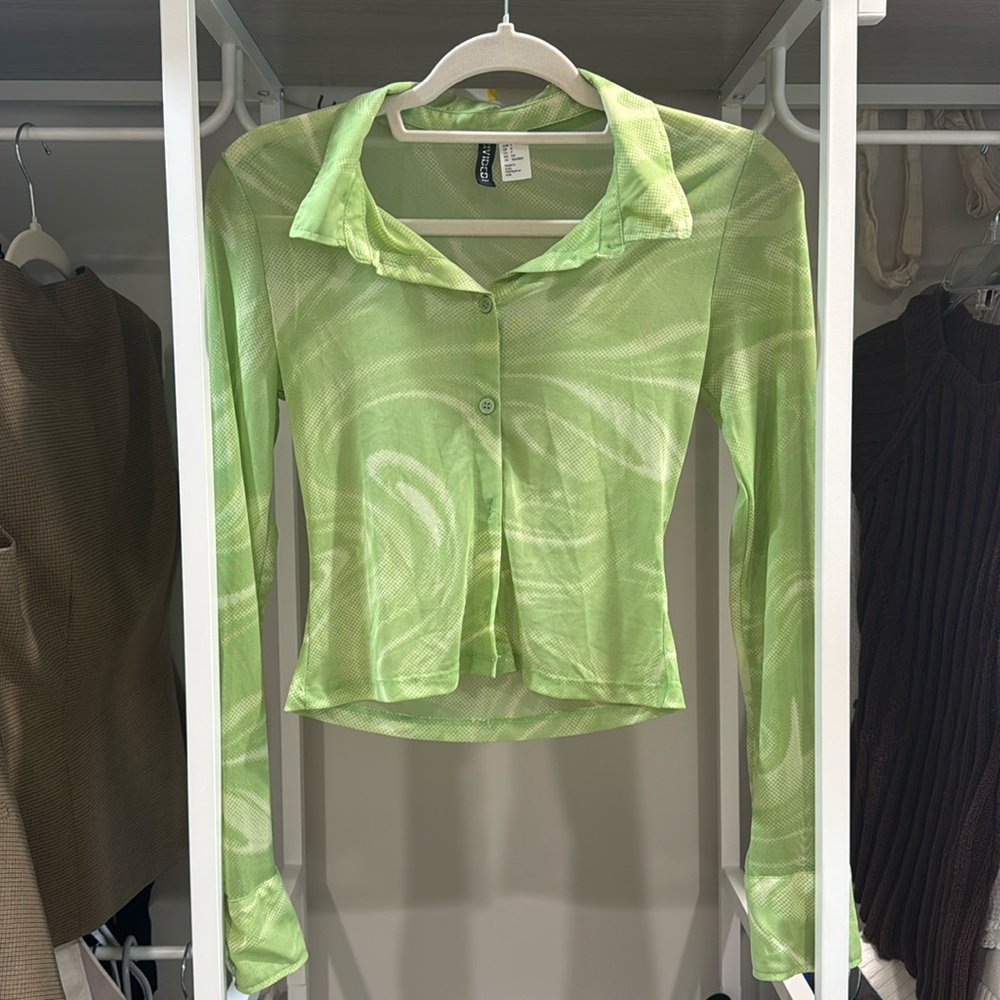 H&M mesh long sleeve shirt